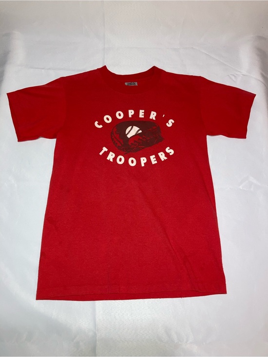 Oneita Other - Cooper's Troopers Red Graphic Short Sleeve Tee - Casual Men's Shirt